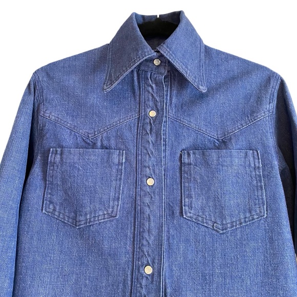 70’s Embroidered Jean Shirt/Jacket - Picture 3 of 16